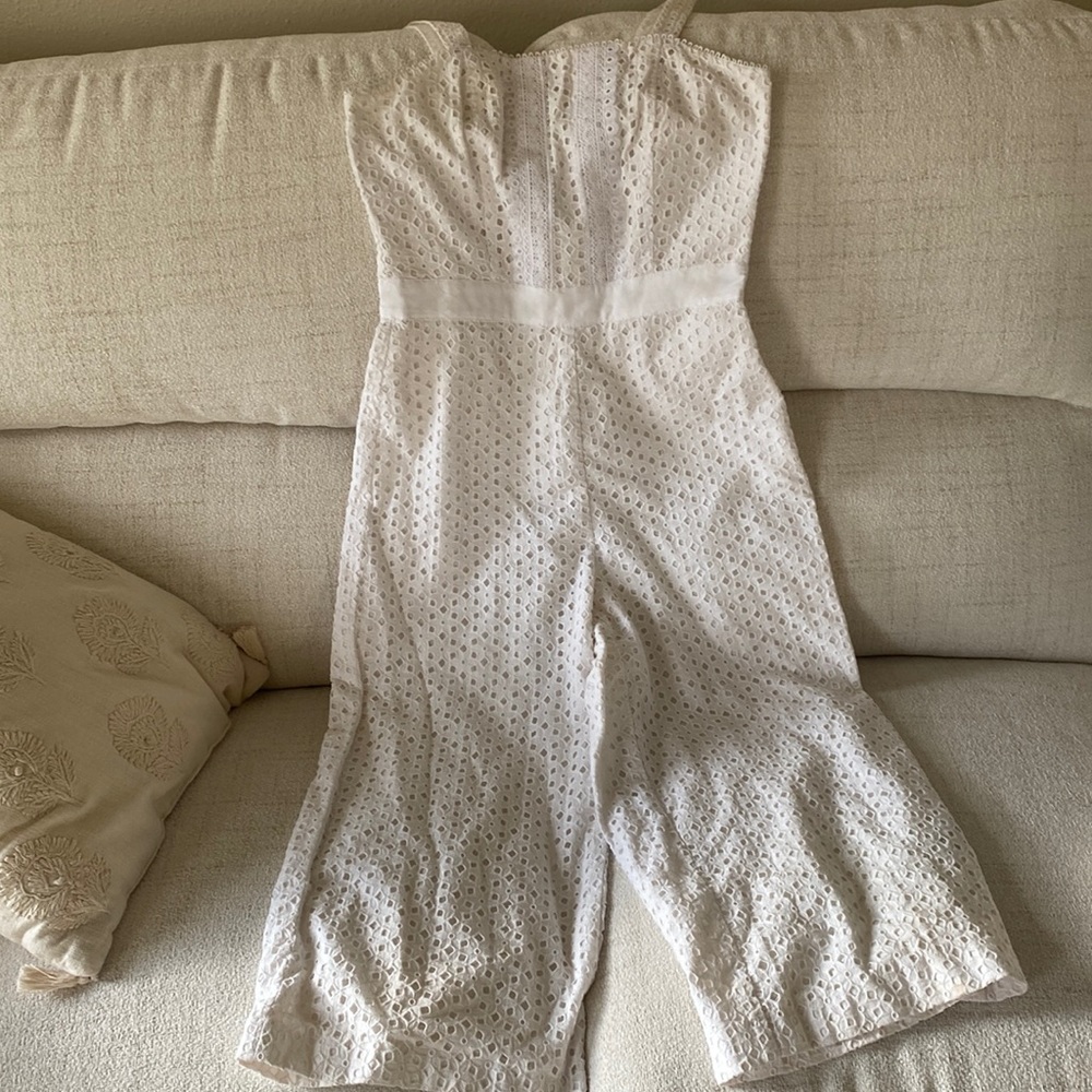 Banana Republic- white eyelet jumpsuit -like new!